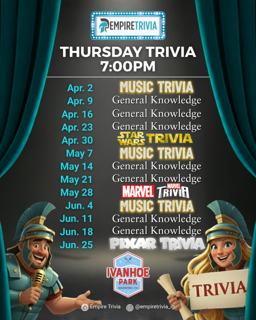 Thursday Trivia @ Ivanhoe Park Brewing Company