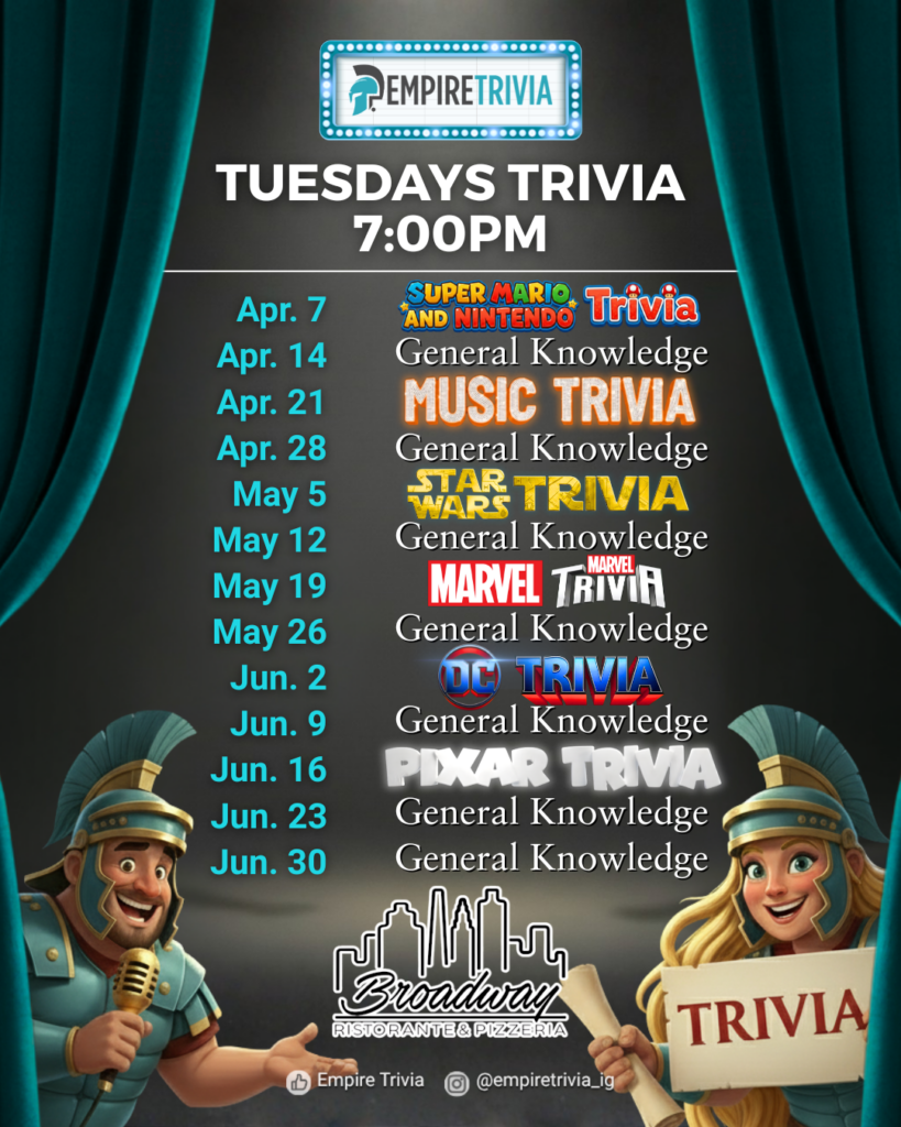 Tuesday Trivia @ Broadway Ristorante & Pizzeria Altamonte