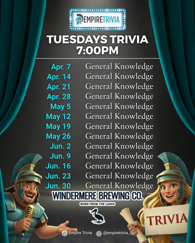 Tuesday Trivia @ Windermere Brewing Company